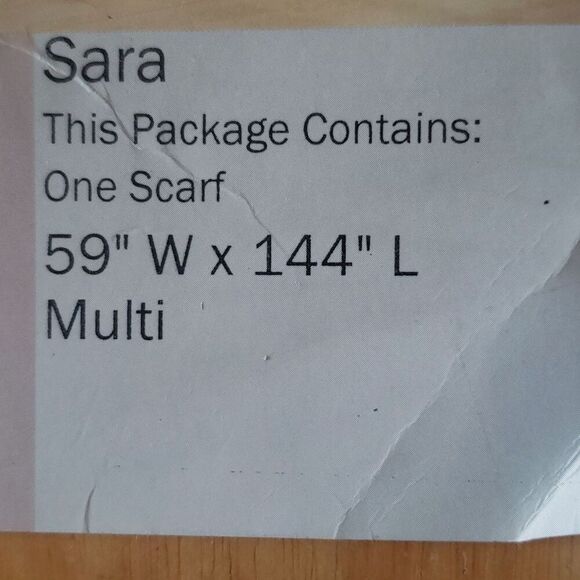 Sara Roses Semi-Sheer Window Scarf – Rose & Gray, 59"x144" Grandma Style Cottage - Picture 3 of 6